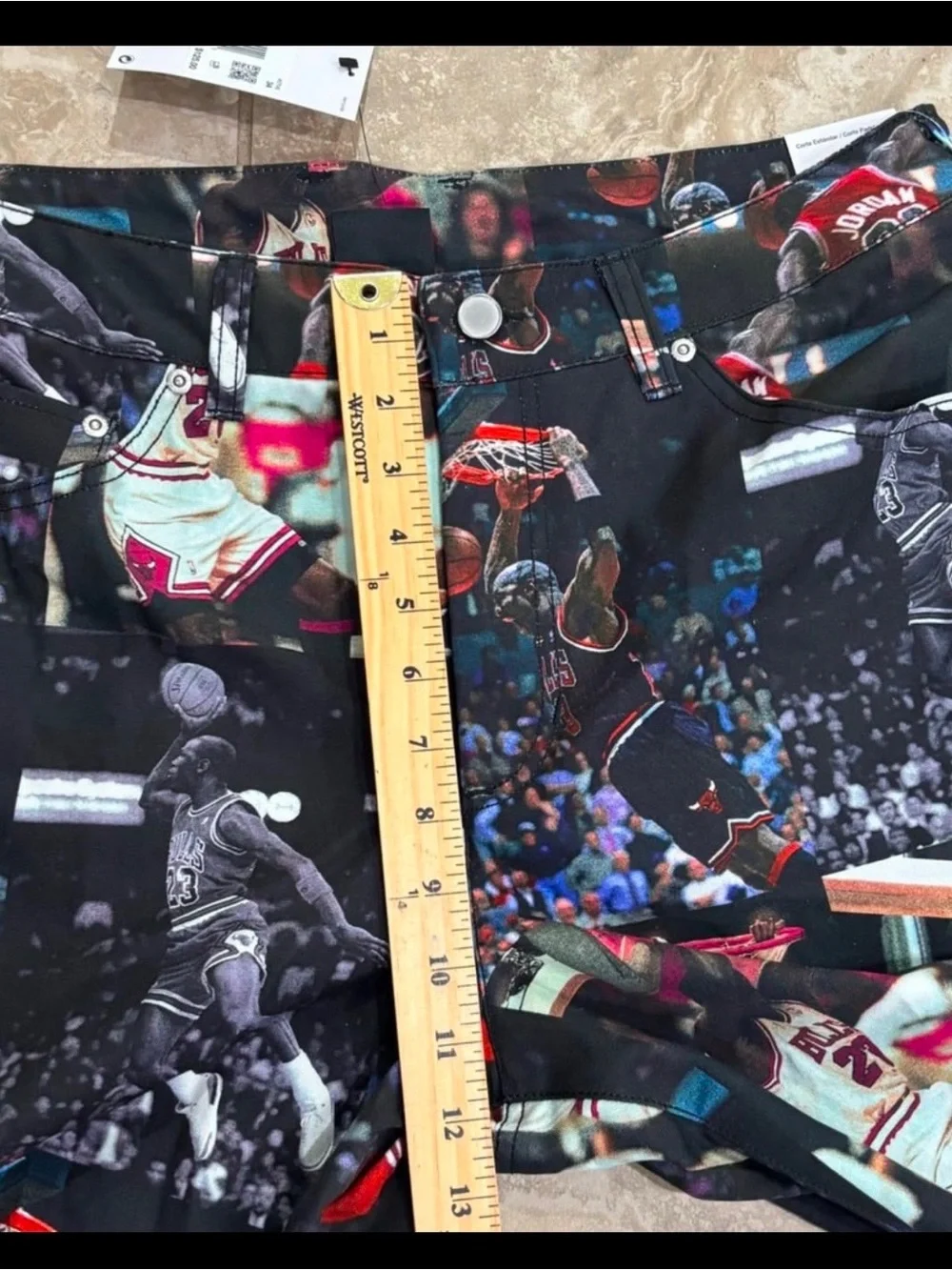 Jordan Flight Heritage All Over Photo Print Pants Mens 34 Black IQ5238-010 NEW